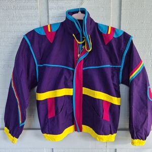 VTG BaliZoo Reversible Boys Colorful Jacket With Zippers & Pockets Cotton Size 8
